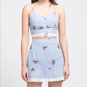 J.O.A. Floral Striped Skirt Set